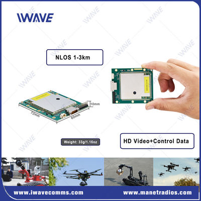 เครื่องส่งวิดีโอ Drone ขนาดเล็ก 33 กิโลเมตร 10 กิโลเมตร ดาวน์ลิงค์ IP MESH